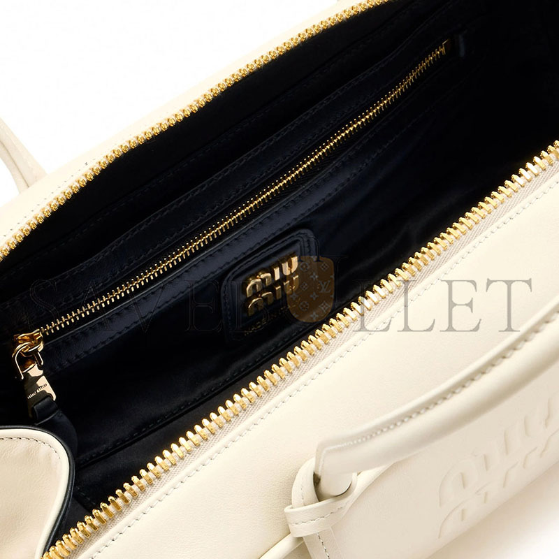 MIU MIU BEAU LEATHER BAG IN BLACK 5BB173 (28*12*8cm)